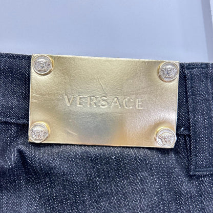GIANNIVERSACE Black Gold Medusa Button Jeans Size 26