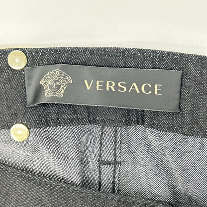 GIANNIVERSACE Black Gold Medusa Button Jeans Size 26