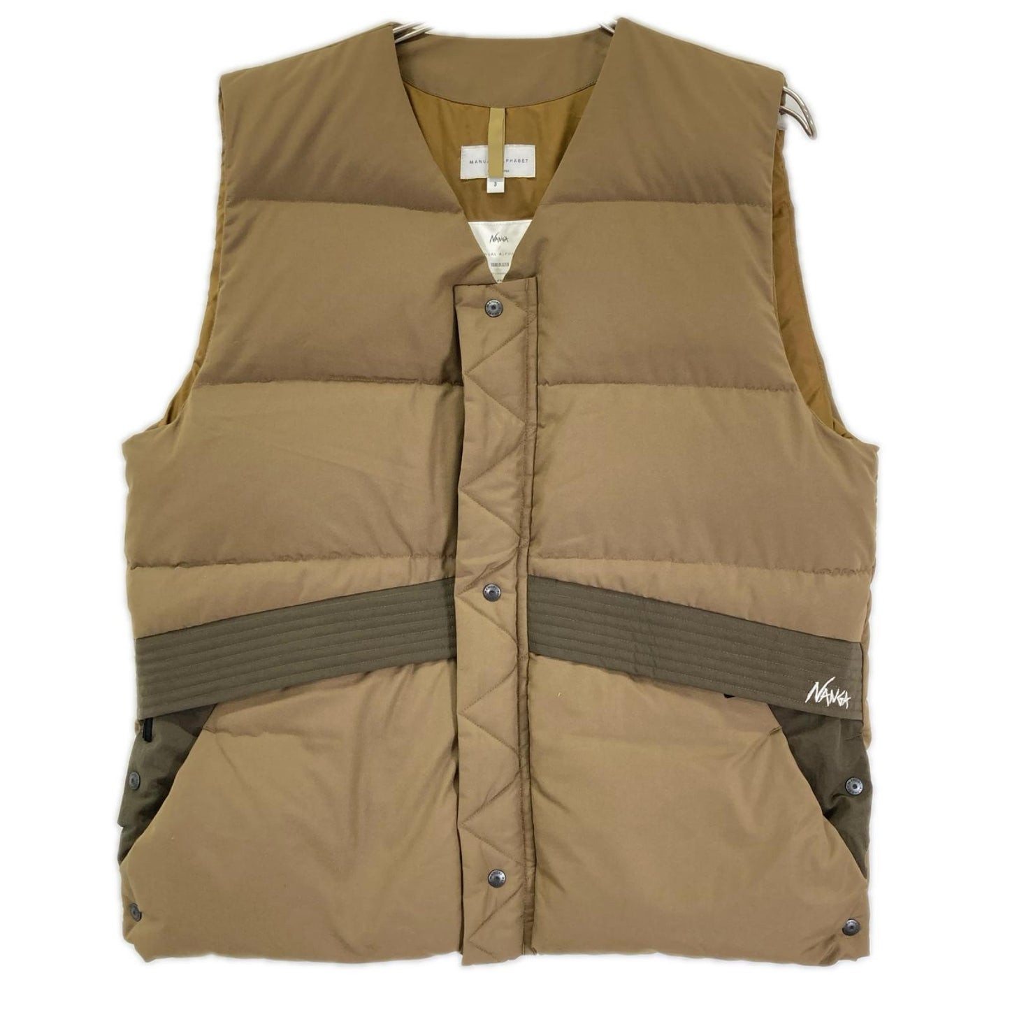 NANGA x Manual Alphabet Trailblazer Khaki Down Vest Size 3