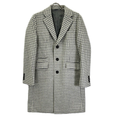 EPOCA UOMO 24AW White Gray Houndstooth Chester Coat Size 44