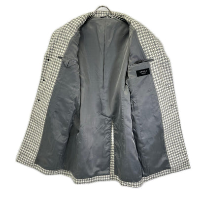 EPOCA UOMO 24AW White Gray Houndstooth Chester Coat Size 44