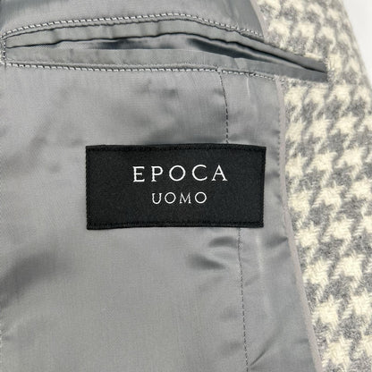 EPOCA UOMO 24AW White Gray Houndstooth Chester Coat Size 44