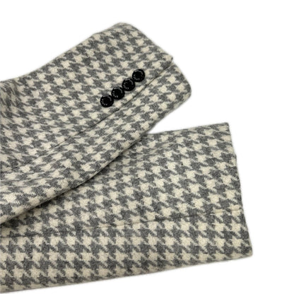 EPOCA UOMO 24AW White Gray Houndstooth Chester Coat Size 44