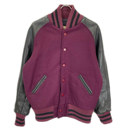 SKOOKUM Bordeaux Melton Wool Varsity Jacket Size 38