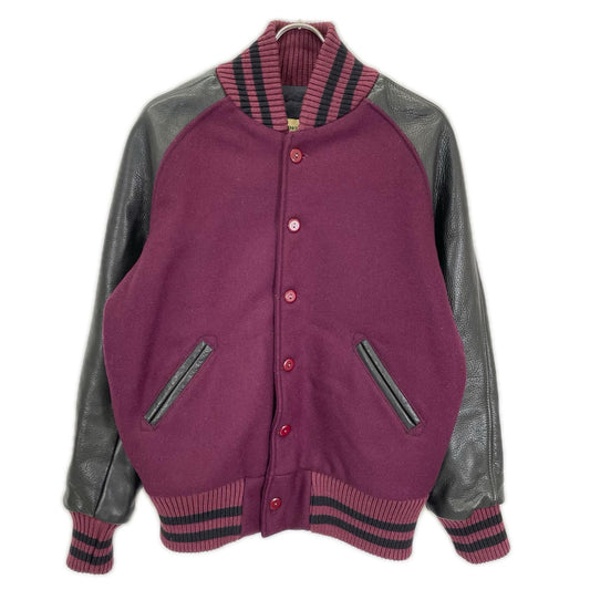SKOOKUM Bordeaux Melton Wool Varsity Jacket Size 38