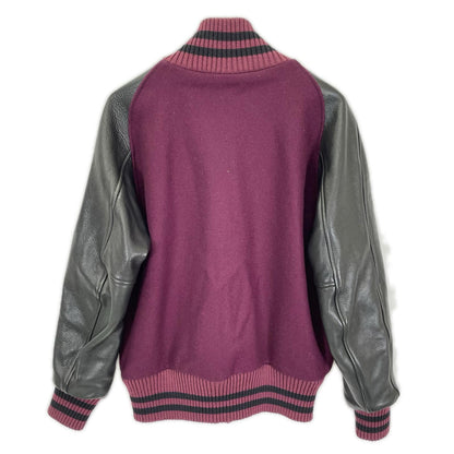 SKOOKUM Bordeaux Melton Wool Varsity Jacket Size 38