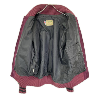 SKOOKUM Bordeaux Melton Wool Varsity Jacket Size 38