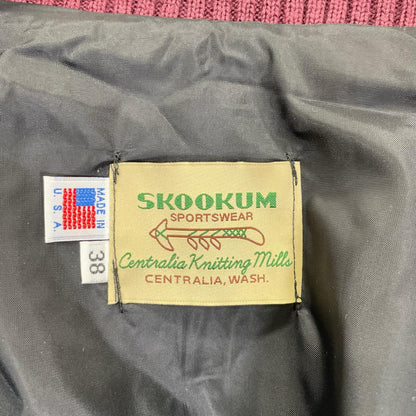 SKOOKUM Bordeaux Melton Wool Varsity Jacket Size 38