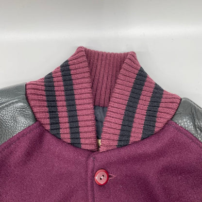 SKOOKUM Bordeaux Melton Wool Varsity Jacket Size 38