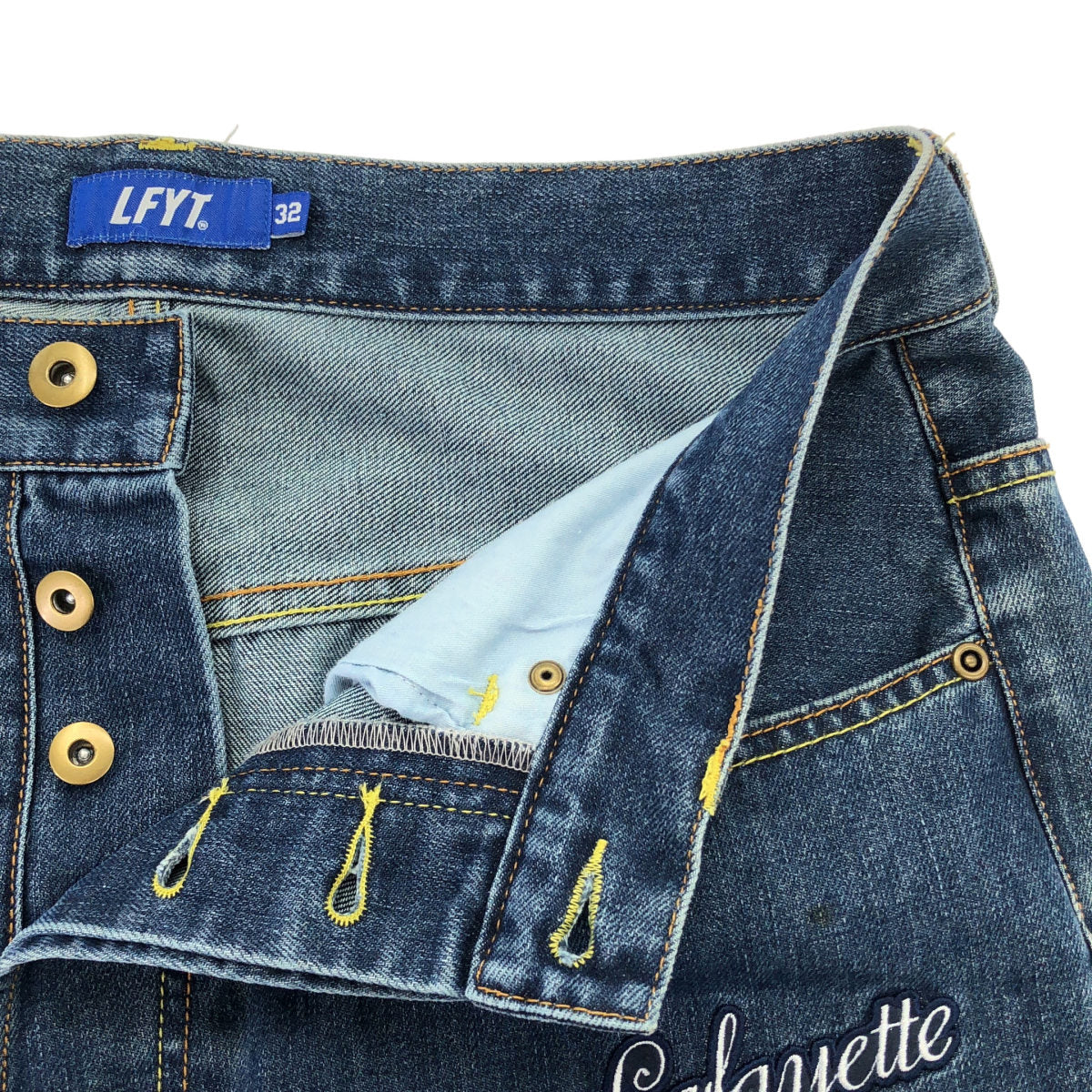LFYT LS231101 Indigo ALL OVER EMBLEM Denim Size 32