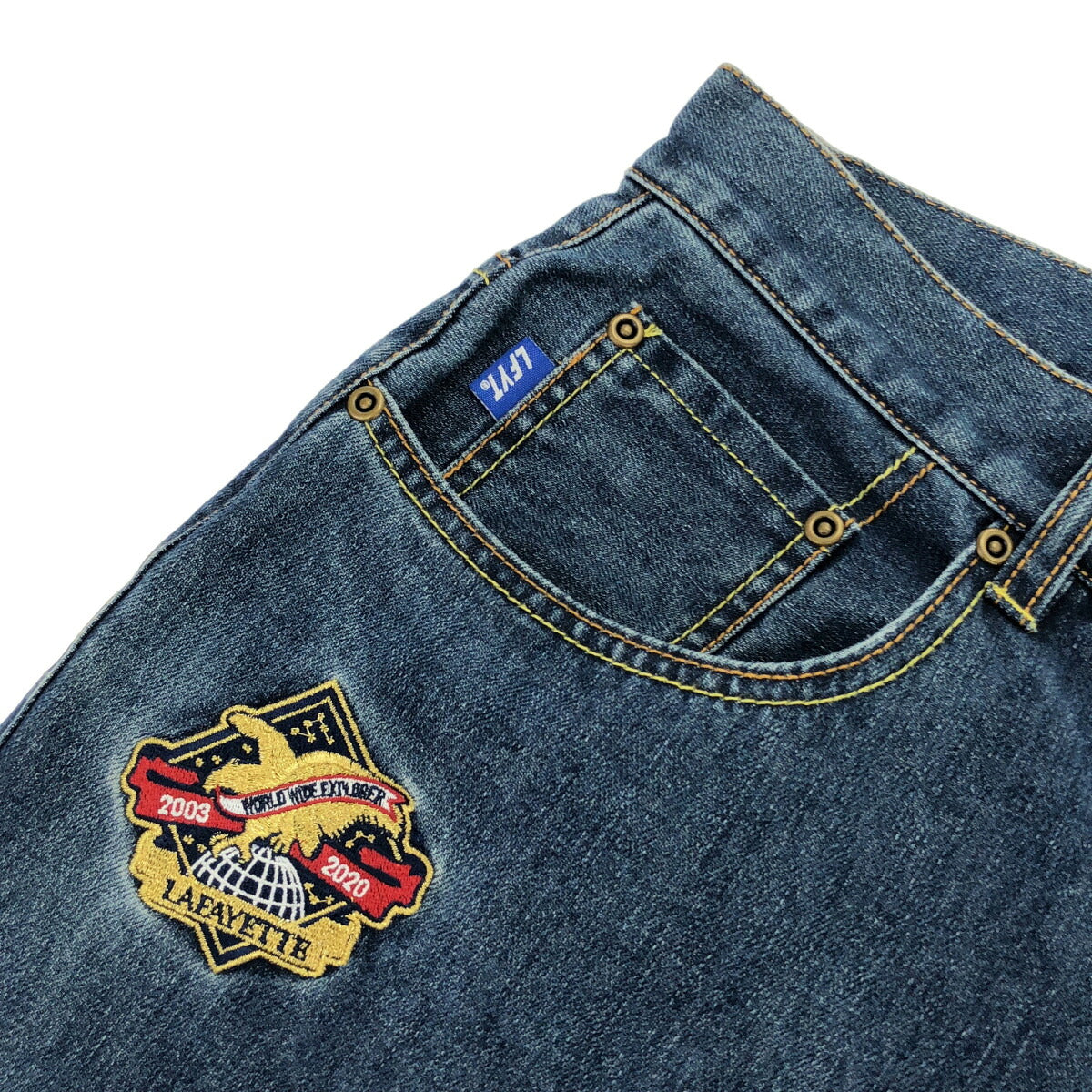 LFYT LS231101 Indigo ALL OVER EMBLEM Denim Size 32