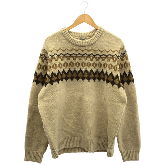 L.L.Bean Beige Fair Isle Knit Sweater Size XXL