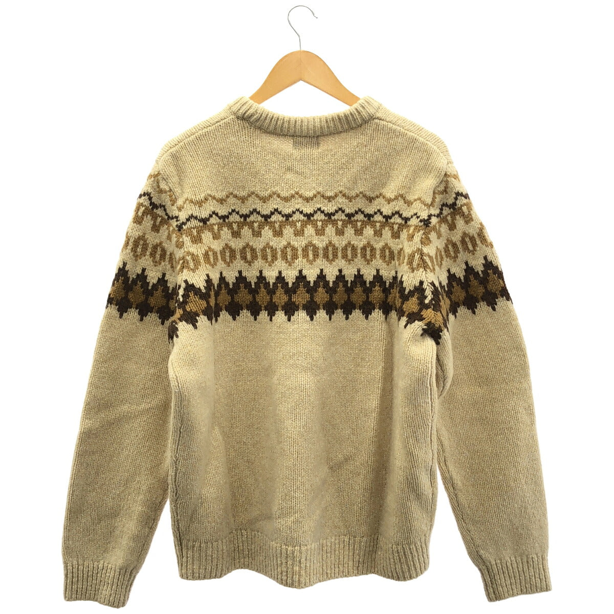 L.L.Bean Beige Fair Isle Knit Sweater Size XXL