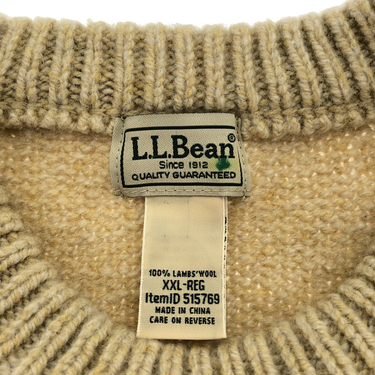 L.L.Bean Beige Fair Isle Knit Sweater Size XXL