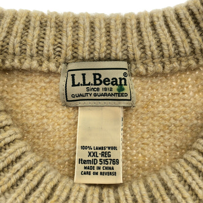 L.L.Bean Beige Fair Isle Knit Sweater Size XXL