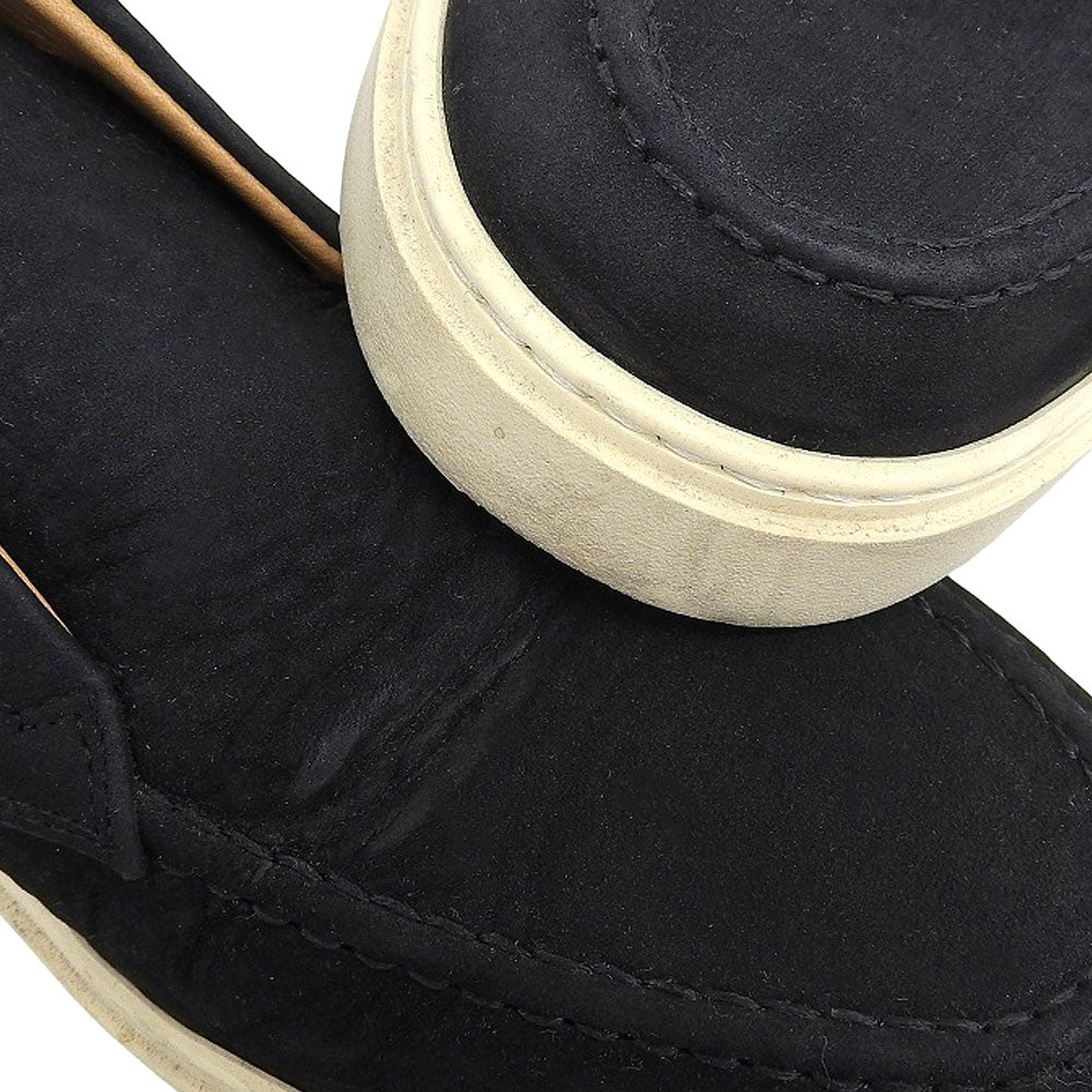 CAMERELENGO Leather Suede Slip-Ons Black Size EU 40