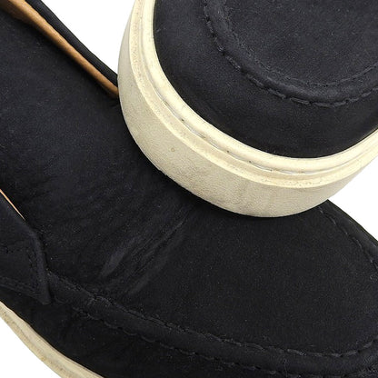 CAMERELENGO Leather Suede Slip-Ons Black Size EU 40