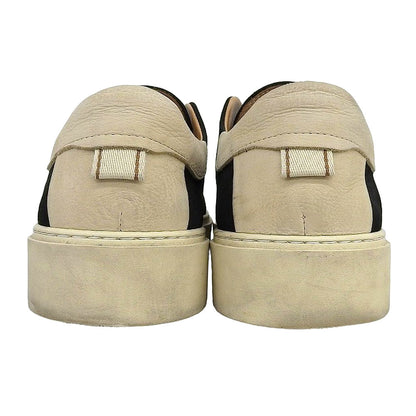 CAMERELENGO Leather Suede Slip-Ons Black Size EU 40