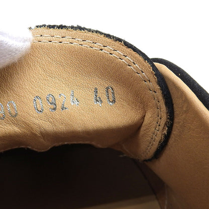 CAMERELENGO Leather Suede Slip-Ons Black Size EU 40