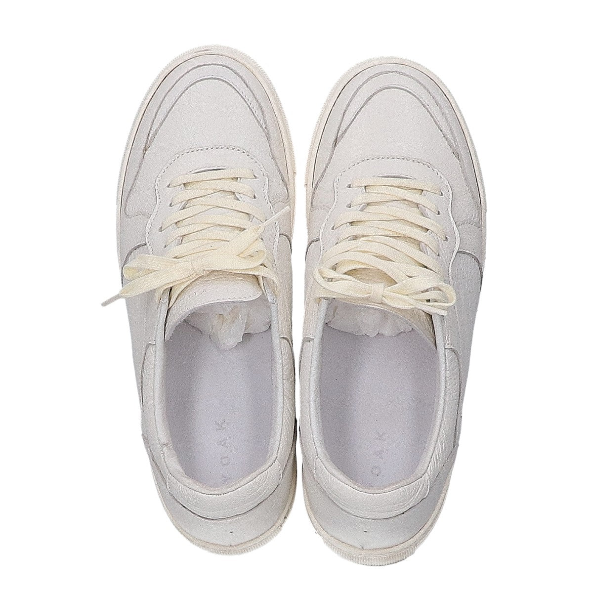 YOAK ULYSE Leather Sneakers Cream Size EU 39