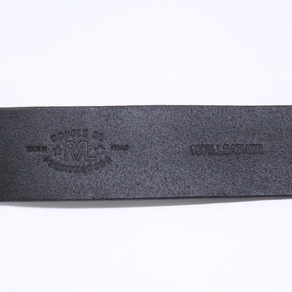 RRL Black Leather Brass Ring Buckle Belt Size 34