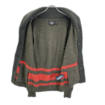 RRL Shawl Collar Button Cardigan Khaki/Orange Size XS