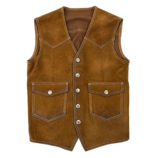 DSQUARED2 Brown Suede Leather Gilet Vest Size 46