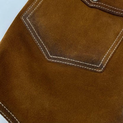 DSQUARED2 Brown Suede Leather Gilet Vest Size 46