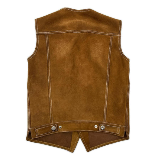 DSQUARED2 Brown Suede Leather Gilet Vest Size 46