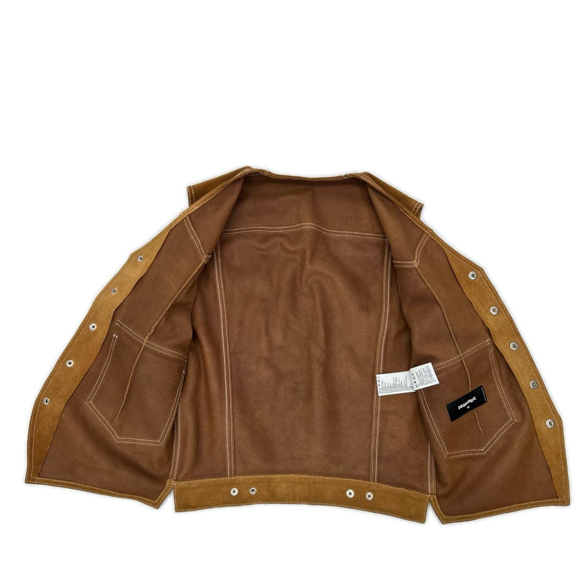 DSQUARED2 Brown Suede Leather Gilet Vest Size 46