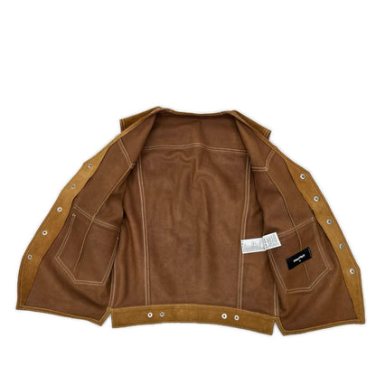 DSQUARED2 Brown Suede Leather Gilet Vest Size 46