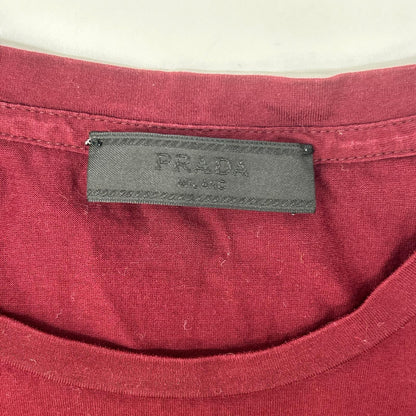 PRADA UJN006 Bordeaux Crewneck T-Shirt Size S