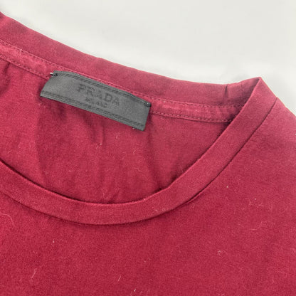 PRADA UJN006 Bordeaux Crewneck T-Shirt Size S