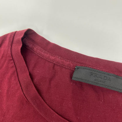 PRADA UJN006 Bordeaux Crewneck T-Shirt Size S