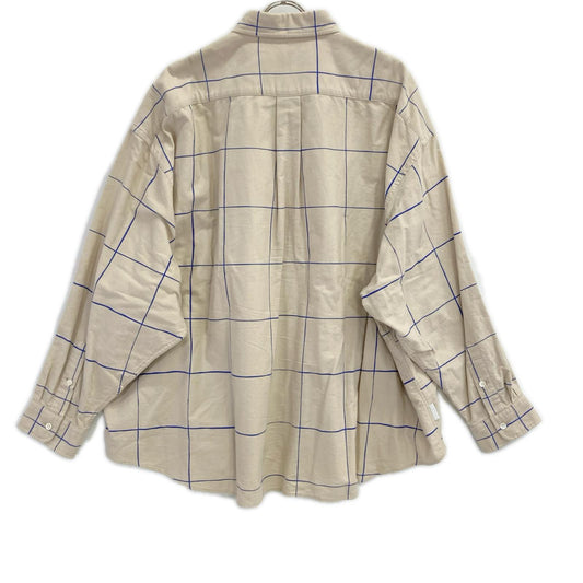 SFC Beige Blue Check Cotton Shirt Size XXXXL