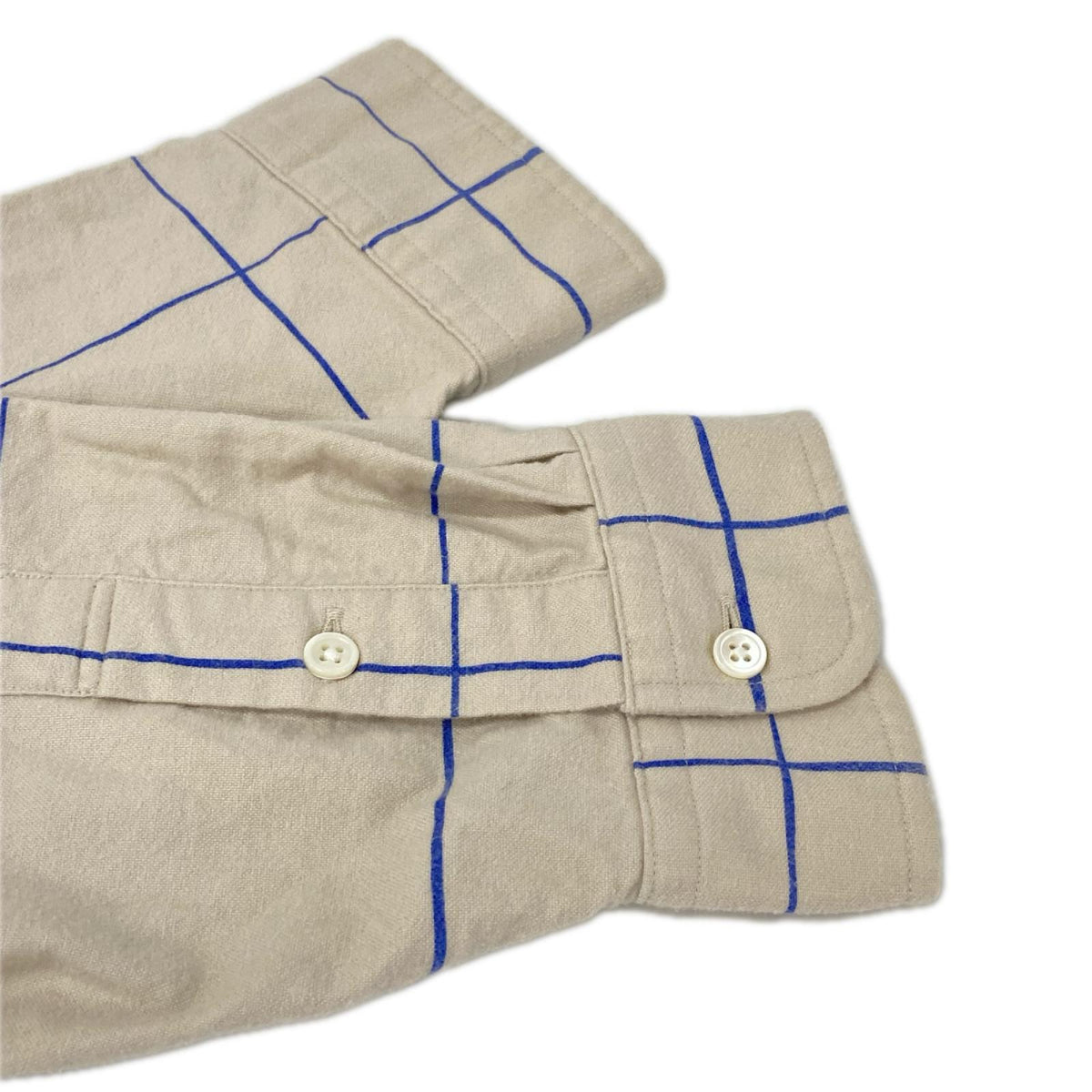 SFC Beige Blue Check Cotton Shirt Size XXXXL