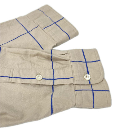 SFC Beige Blue Check Cotton Shirt Size XXXXL