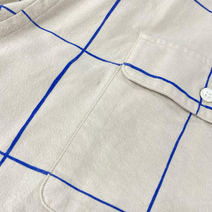 SFC Beige Blue Check Cotton Shirt Size XXXXL
