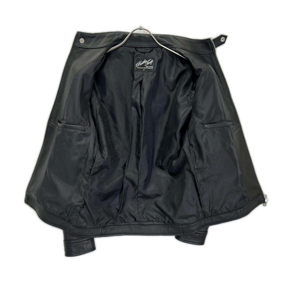 Rattle Trap Black Leather Single Rider Jacket Size M