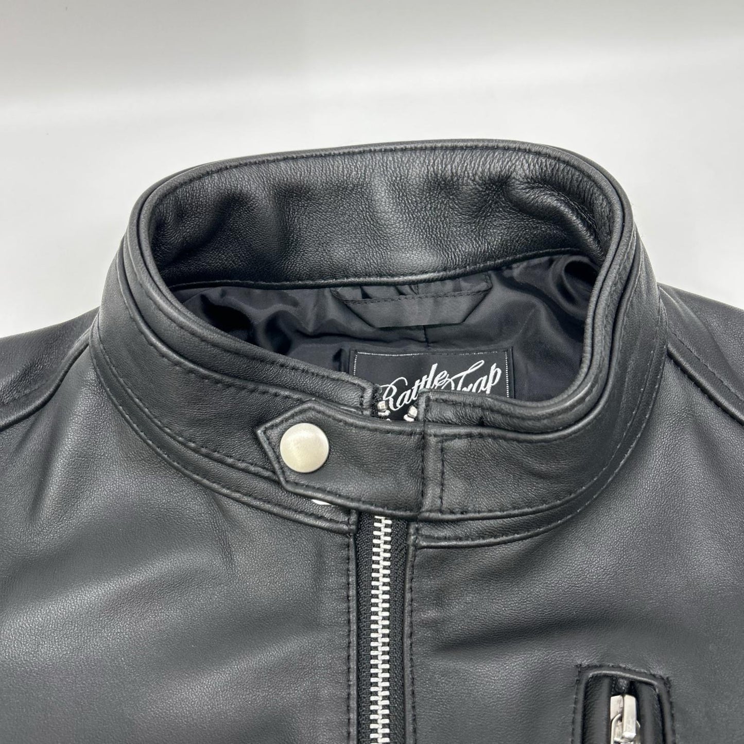 Rattle Trap Black Leather Single Rider Jacket Size M