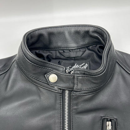Rattle Trap Black Leather Single Rider Jacket Size M