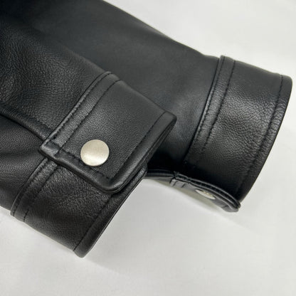 Rattle Trap Black Leather Single Rider Jacket Size M