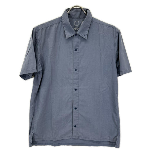 yamatomiti Bamboo Short Sleeve Shirt Blue Rayon Size M
