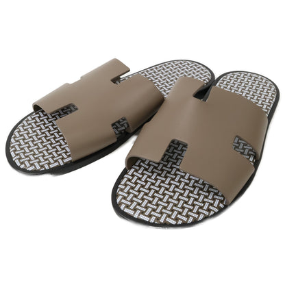 HERMES Brown Izmir Calf Leather Sandals Size EU 40