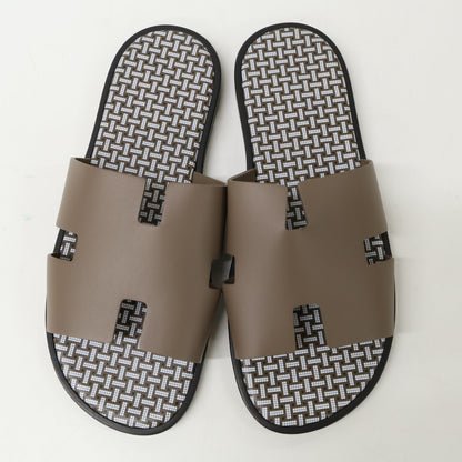 HERMES Brown Izmir Calf Leather Sandals Size EU 40