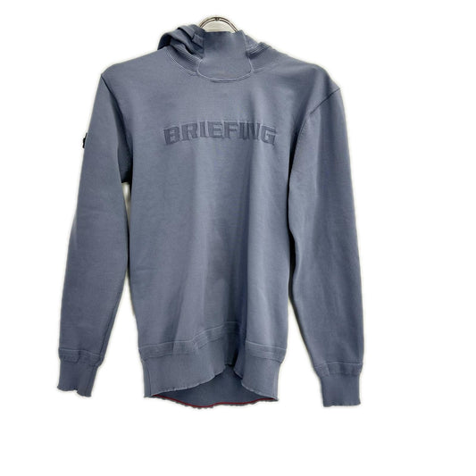 BRIEFING Blue Polyester Hooded Hoodie Size S