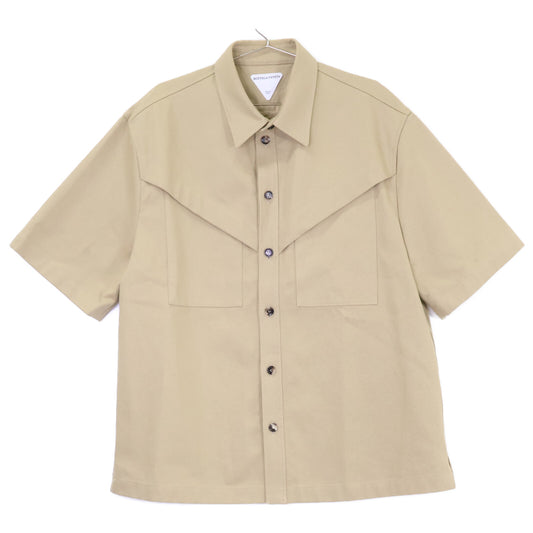 BOTTEGA VENETA Cotton Short Sleeve Shirt Beige Size 50
