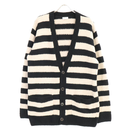 DRIES VAN NOTEN Black/White Cashmere Wool Cardigan Size S