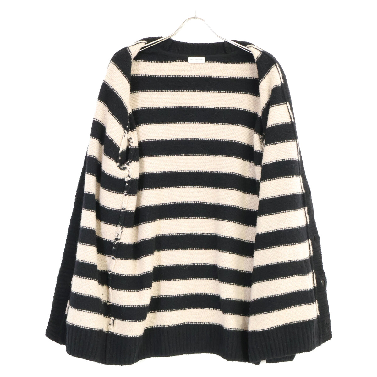 DRIES VAN NOTEN Black/White Cashmere Wool Cardigan Size S