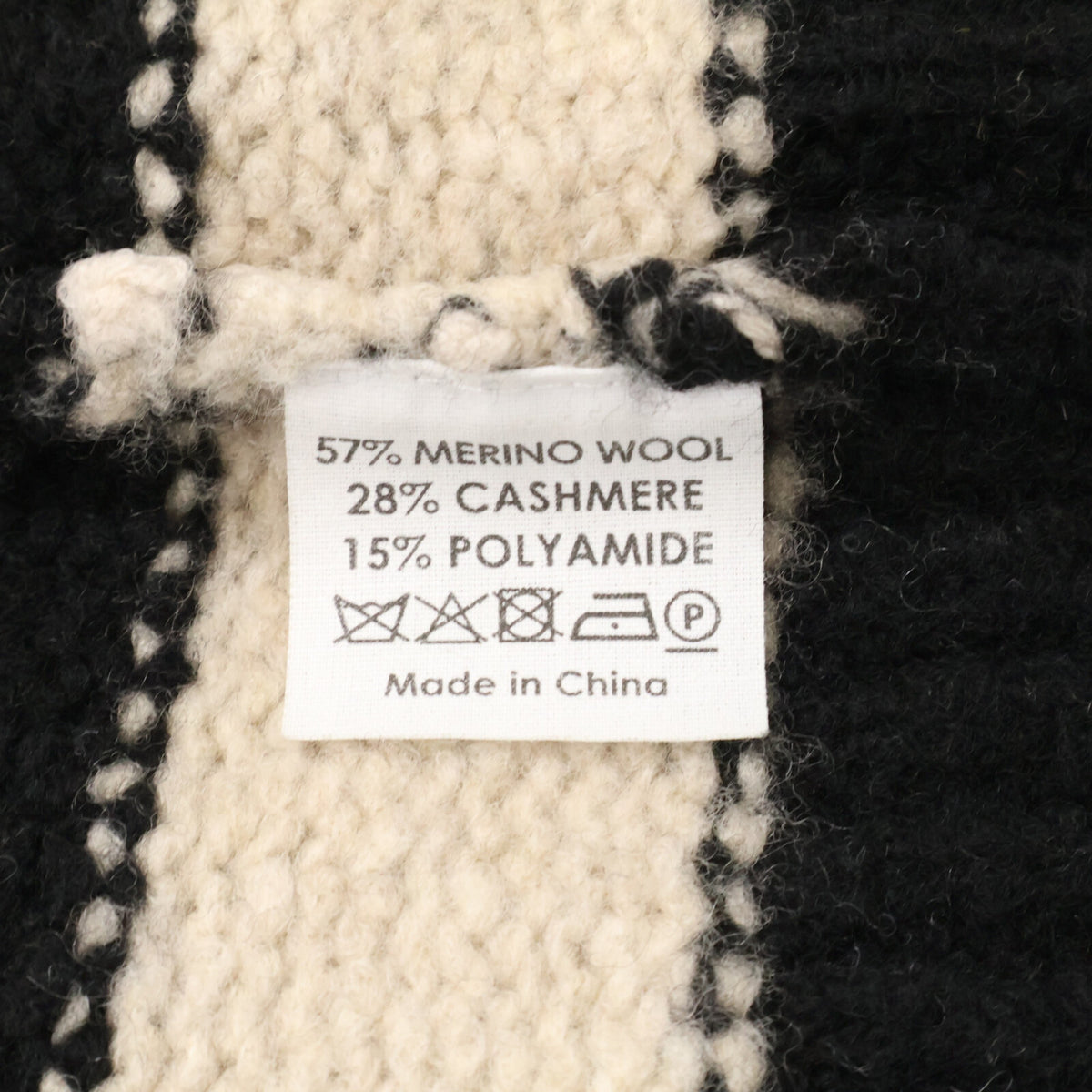 DRIES VAN NOTEN Black/White Cashmere Wool Cardigan Size S